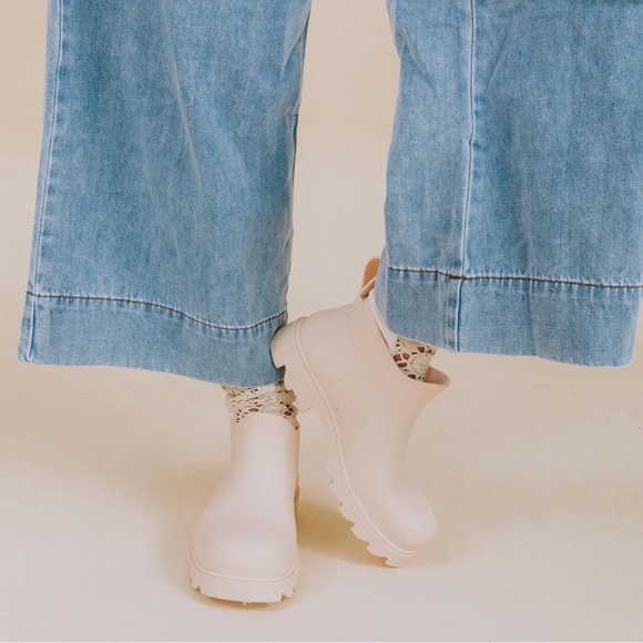 Free People High Street Rain Boots in Parchment Beige - Picture 3 of 11